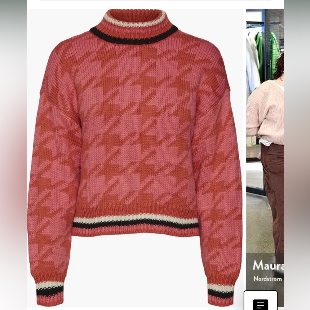Vero Moda Alecia Houndstooth Mock Neck Sweater